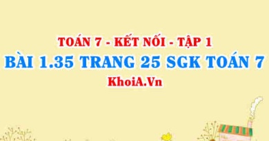 Bài 1.35 trang 25 SGK Toán 7 tập 1 Kết nối tri thức